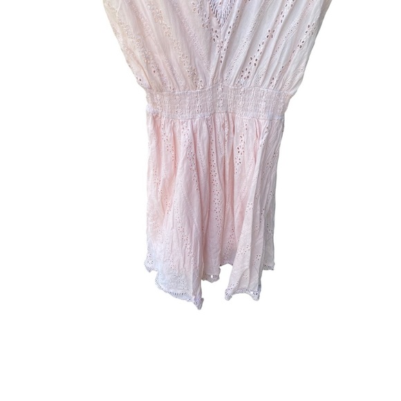 Stellah Eyelet Scalloped Smocked Waist Dress I Size: L - Picture 5 of 8